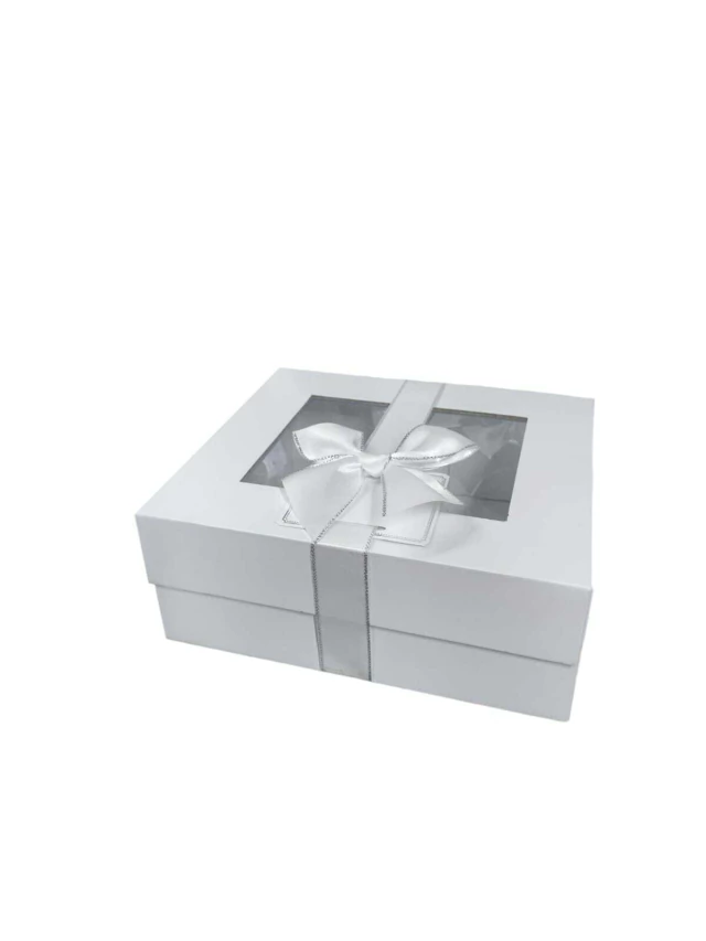 Caixa de Papel Cartonada Branca com Visor 20x18x8cm — Moulin