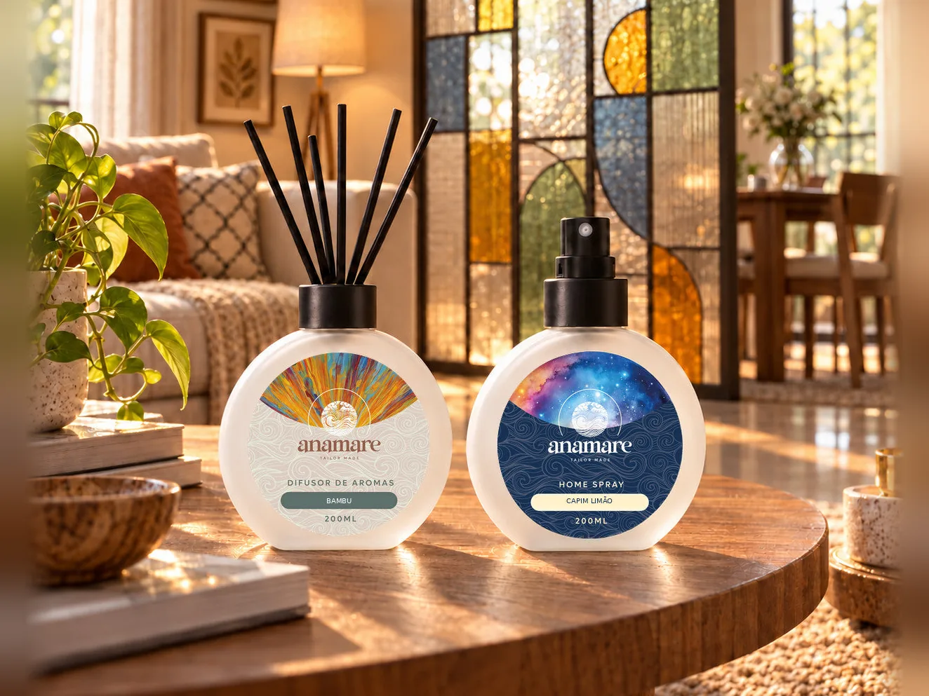 Kit Anamare com difusor de varetas e home spray