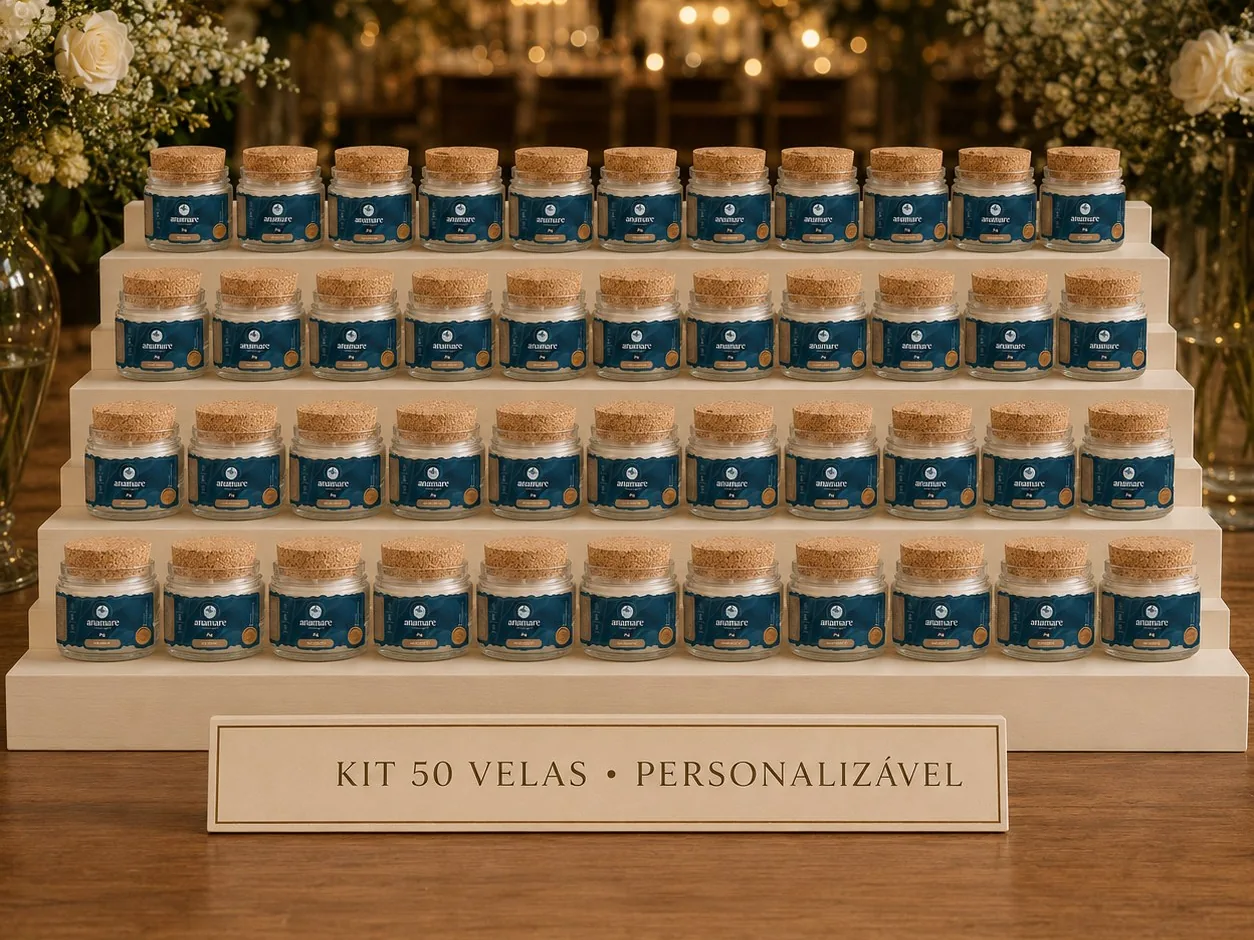 Kit de 50 velas Petit personalizadas Anamare para lembrancinha