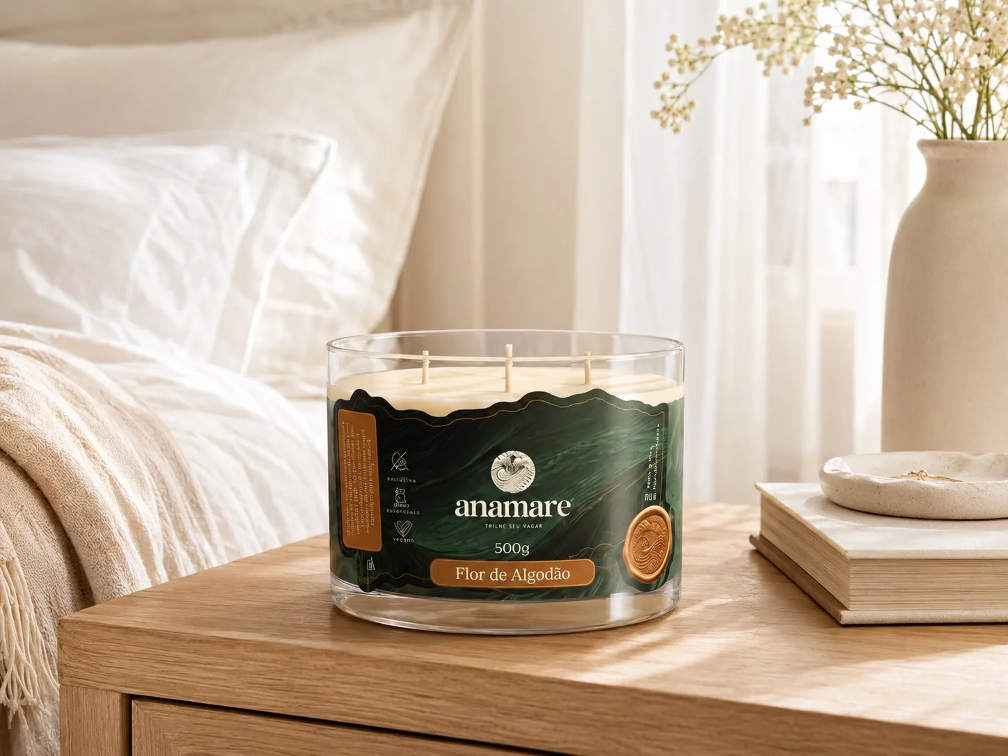 Vela aromática Anamare 500 g, fabricada pela Moulin